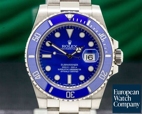 rolex blue dial white gold|Rolex submariner 18k white gold.